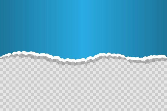 Download Blue Realistic Torn Ripped Paper Edge - Ripped paper Collection