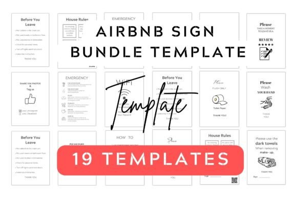 Download Airbnb Sign Bundle Templates - Volume 1 - Bundle templates Collection