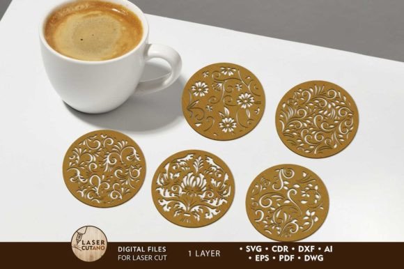 Download Flower Cupcoasters Bundle Templates - Bundle templates Collection