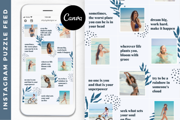 Download Instagram Puzzle Feed Templates Canva - Feed template Collection