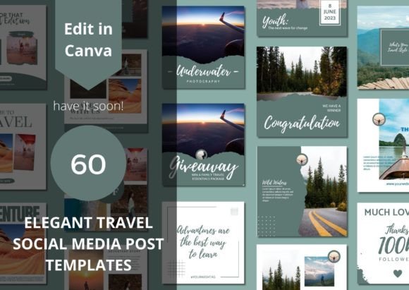 Download 60 Elegant Travel Social Media Templates - Media templates Collection