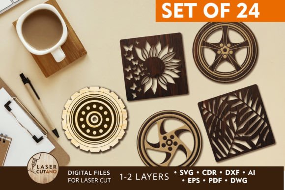 Download COASTERS Bundle Templates for Cutting - Bundle templates Collection