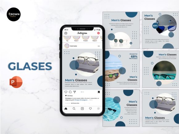 Download Instagram Feed Template - Glases - Feed template Collection